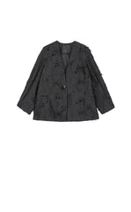 Blazer / JNBY Oversized 3D Jacquard Collarless Blazer