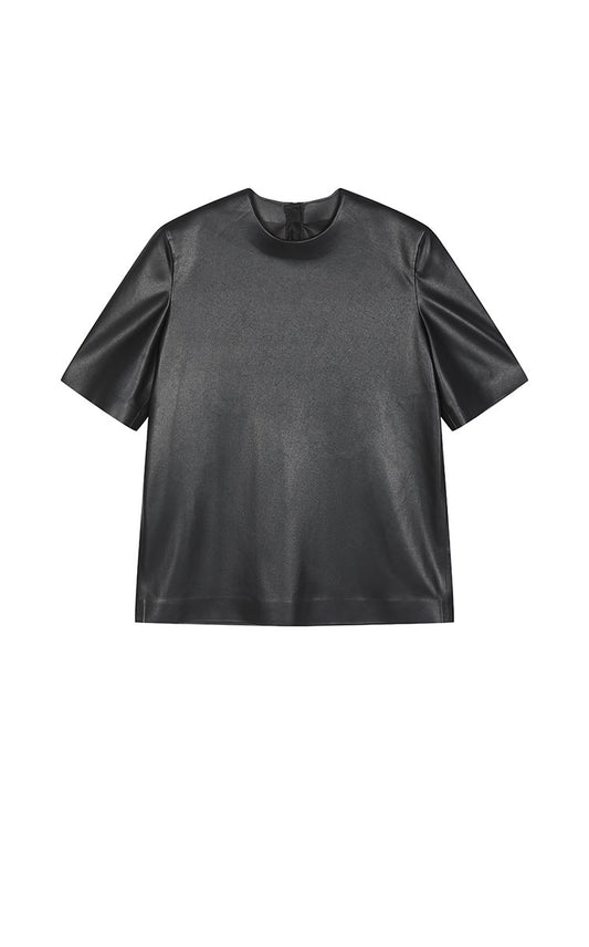 T-Shirt / JNBY Oversized Faux Leather Texture Tee