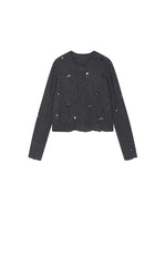 Sweater / JNBY Beaded Short Animal Fibers Cardigan