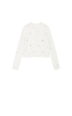 Sweater / JNBY Beaded Short Animal Fibers Cardigan