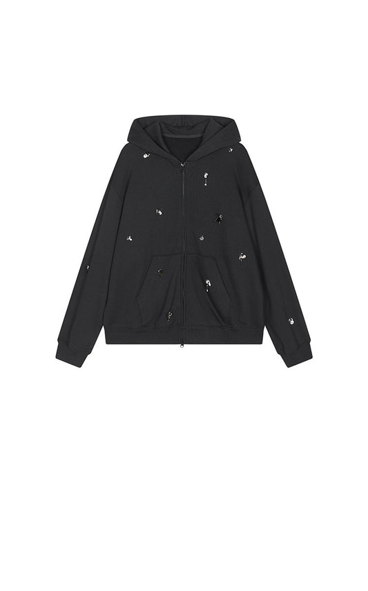 Sweatershirt / JNBY Oversized Cotton Zip-Up Hoodie