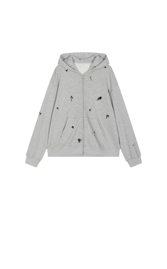 Sweatershirt / JNBY Oversized Cotton Zip-Up Hoodie