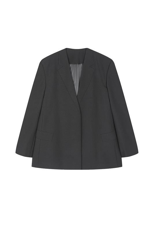 Blazer / JNBY Oversized Wool-Blend Collarless Blazer