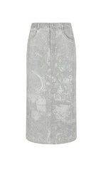 Skirt / JNBY A-Line Oriental Flocked Pattern Midi skirt