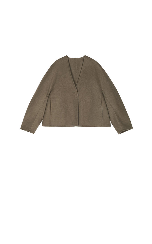Coat / (ESG)JNBY Collarless Wool Blend Coat