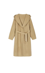 Coat / JNBY  Wool Cashmere Hooded Long Coat