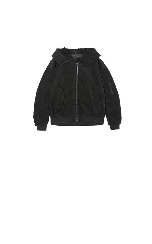 Down Coat / JNBY Corduroy Hooded Short Down Coat