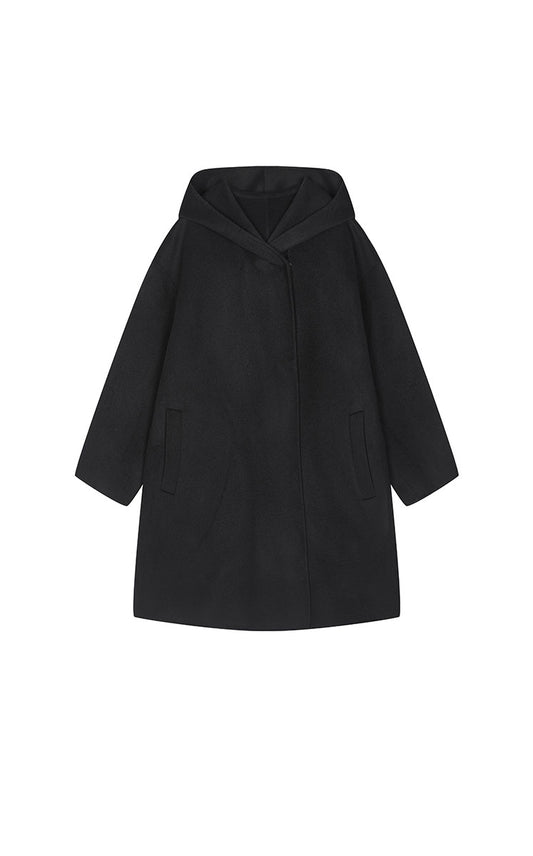 Coat / JNBY Oversized Hooded Wool-Cashmere Blend Coat
