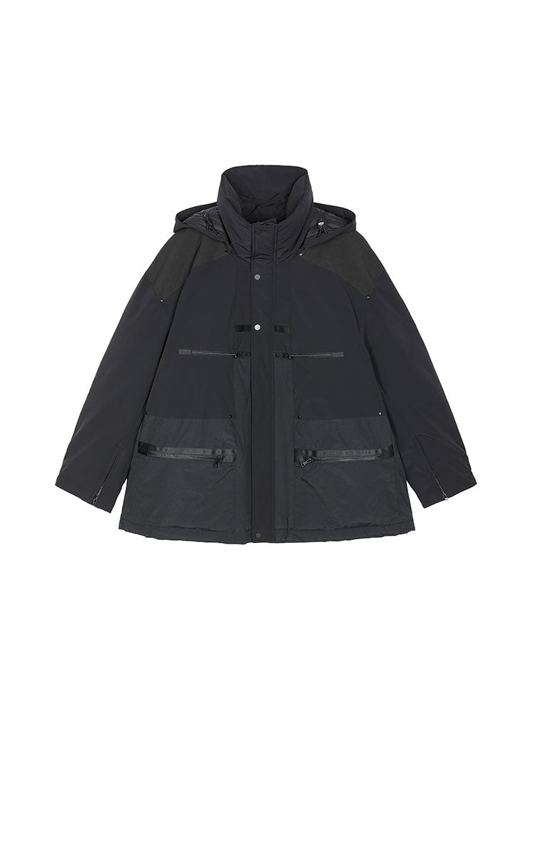 Down Coat / JNBY Oversized Mid-Length Panel Down Coat