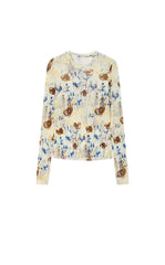 T-Shirt / JNBY Floral Print Fitted Long Sleeve Tee