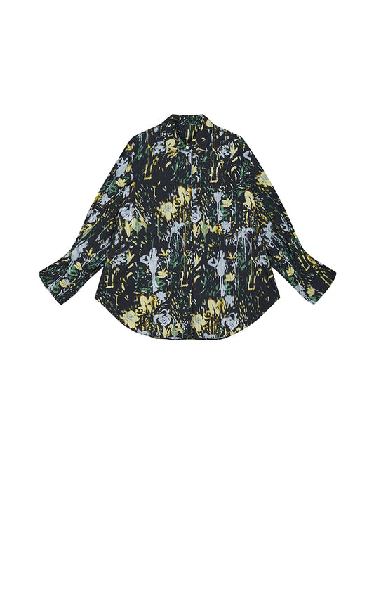 Shirt / JNBY Floral Print Oversize Cotton Shirt