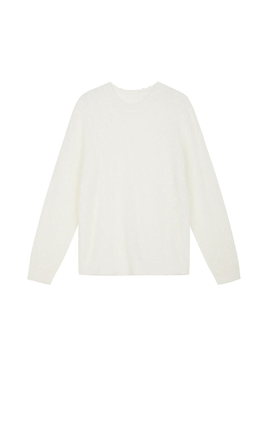 Sweater / JNBY Mixed Fiber Floral Oversized Pullover