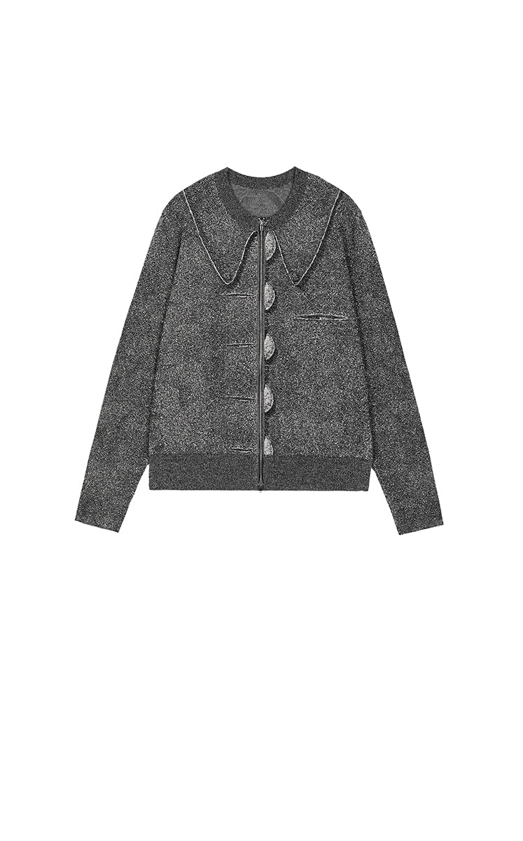 Sweater / JNBY Cotton Jacquard Longline Open Cardigan