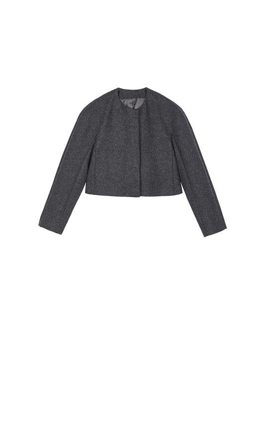 Coat / JNBY Rounded Shoulder Cropped Double-Face Coat