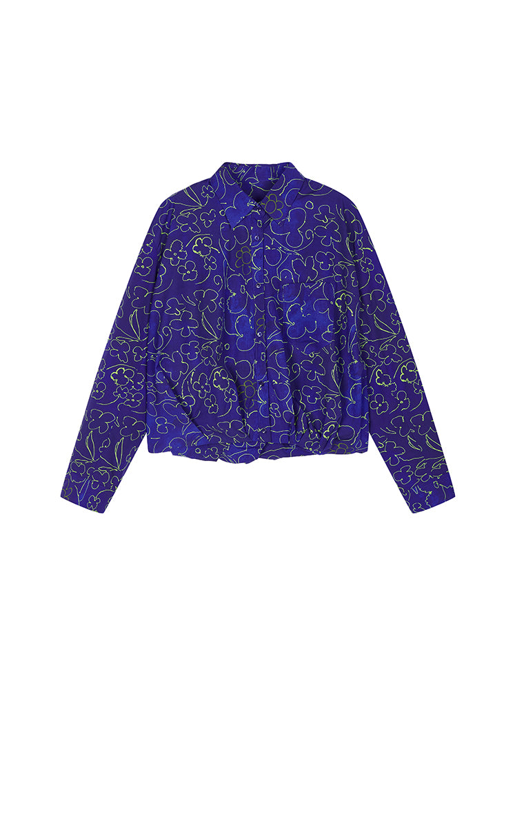 Shirt / JNBY Floral Print Cotton Long Sleeve Shirt