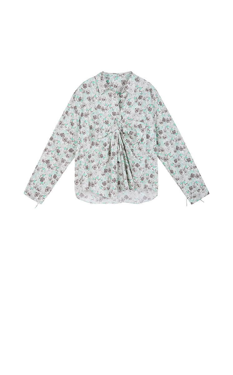 Shirt / JNBY Watercolor Tulip Oversized Cotton Shirt