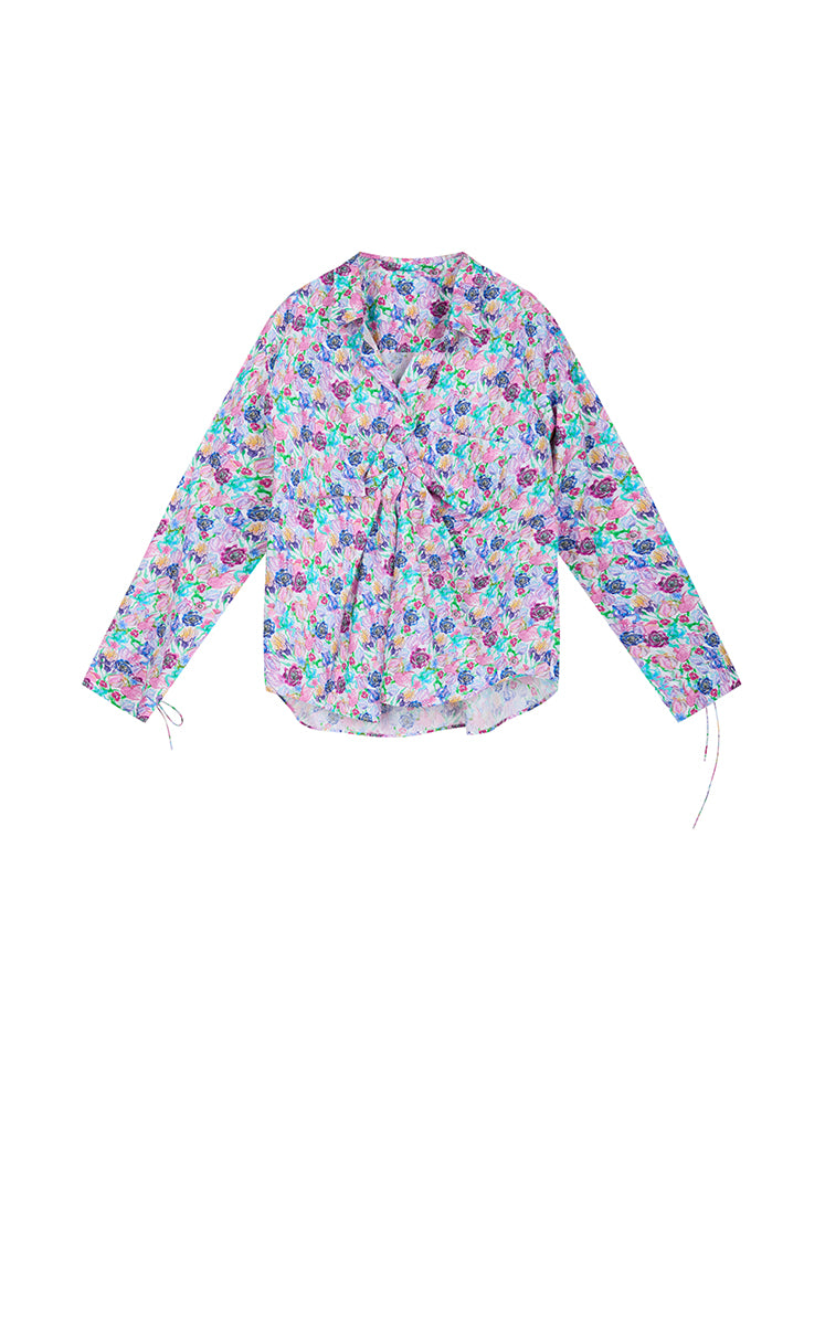 Shirt / JNBY Watercolor Tulip Oversized Cotton Shirt