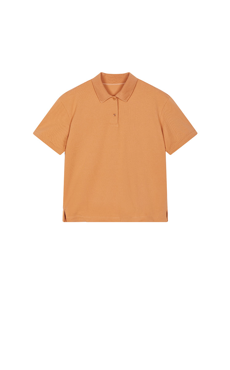T-Shirt / JNBY Cropped Cotton Blend Polo Shirt