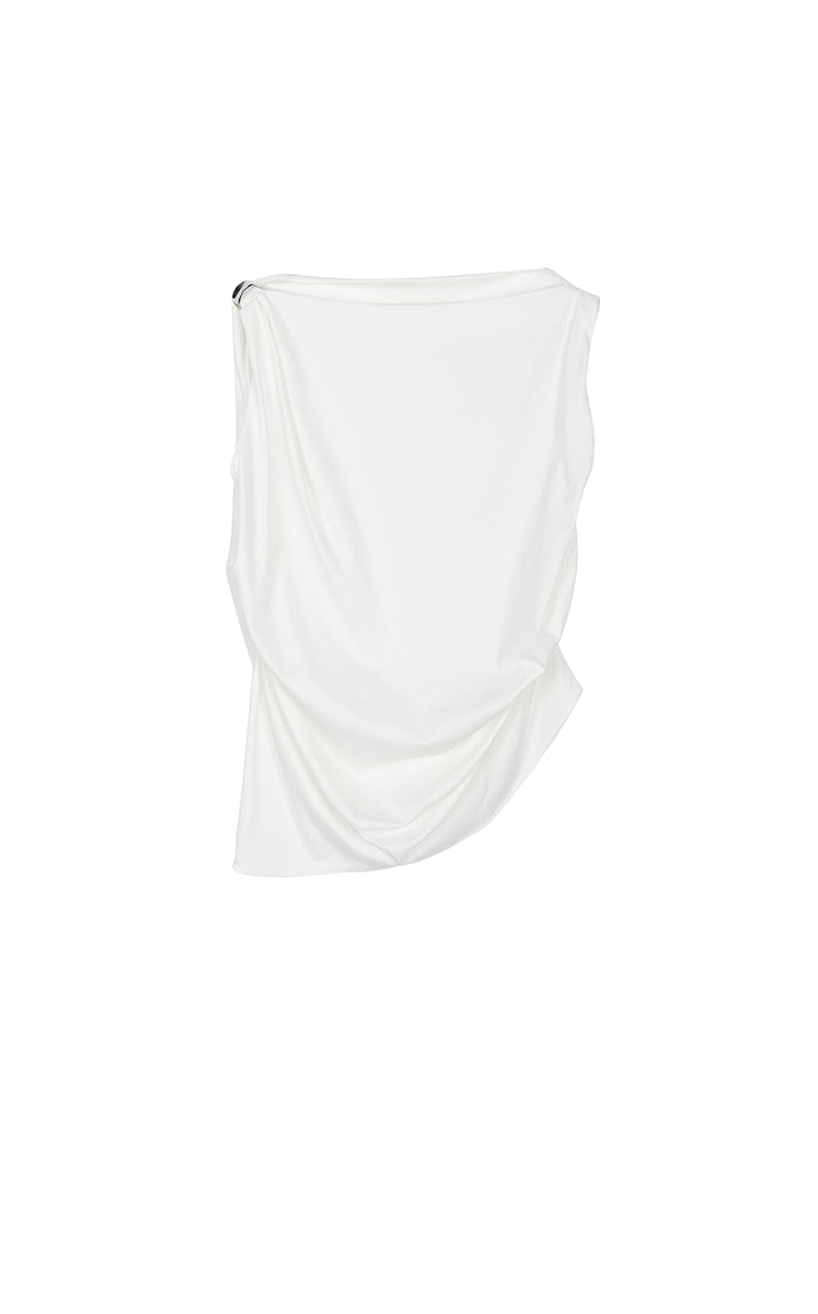 T-Shirt / JNBY Silk-Blend Draped Sleeveless T-Shirt
