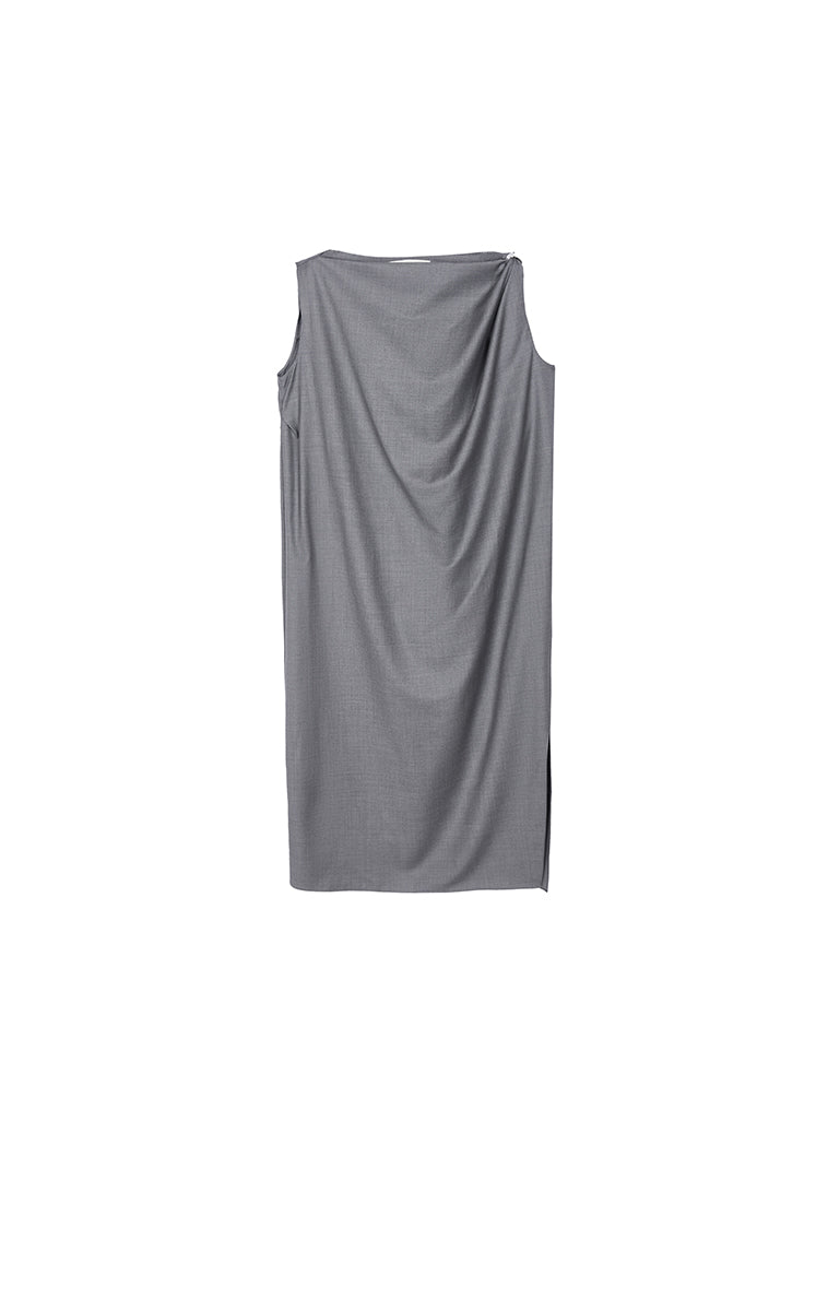 Dress / JNBY Wool Silk Draped Sleeveless Dress
