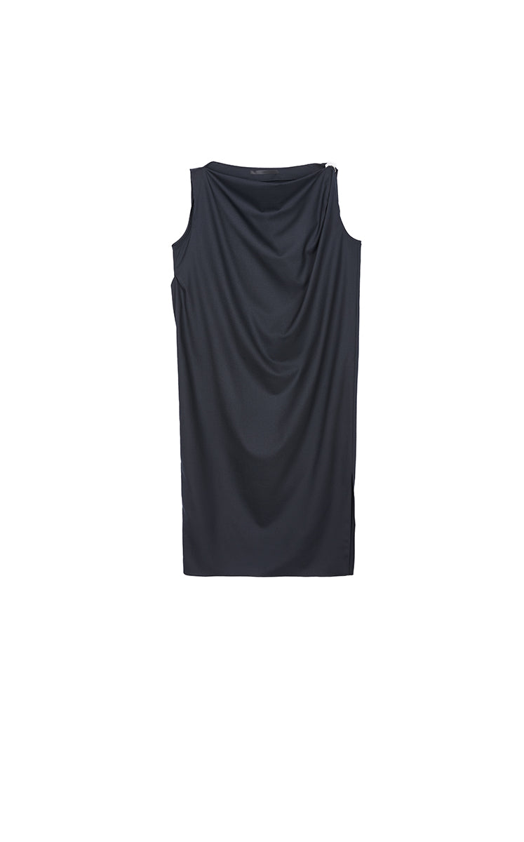 Dress / JNBY Wool Silk Draped Sleeveless Dress
