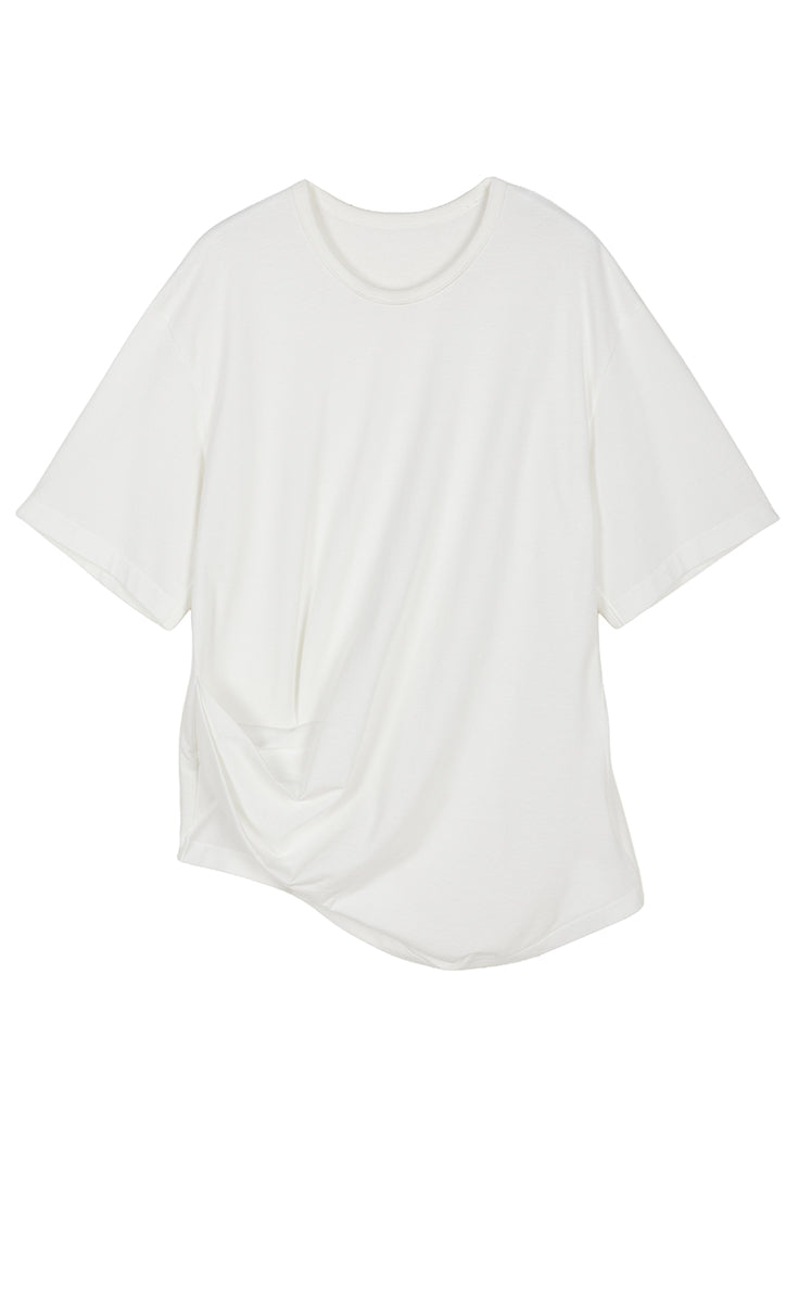 T-Shirt / JNBY Cotton Relaxed Fold Hem Tee