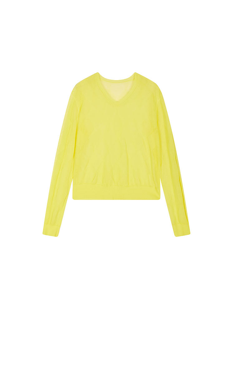 Sweater / JNBY Cotton Blend V-Neck Textured Knit