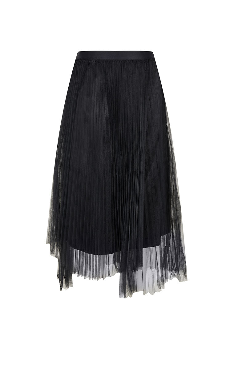 Skirt / JNBY Pleated Mesh A-Line Maxi Skirt