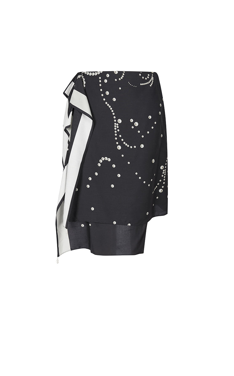 Skirt / JNBY Pearl Print Wrap Effect Waist Skirt