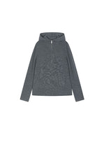 Sweater / JNBY Loose Quarter-Zip Wool Hoodie