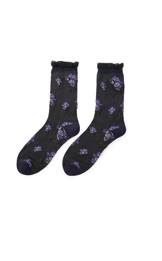 Socks / JNBY Floral Edge Mid-Calf Socks