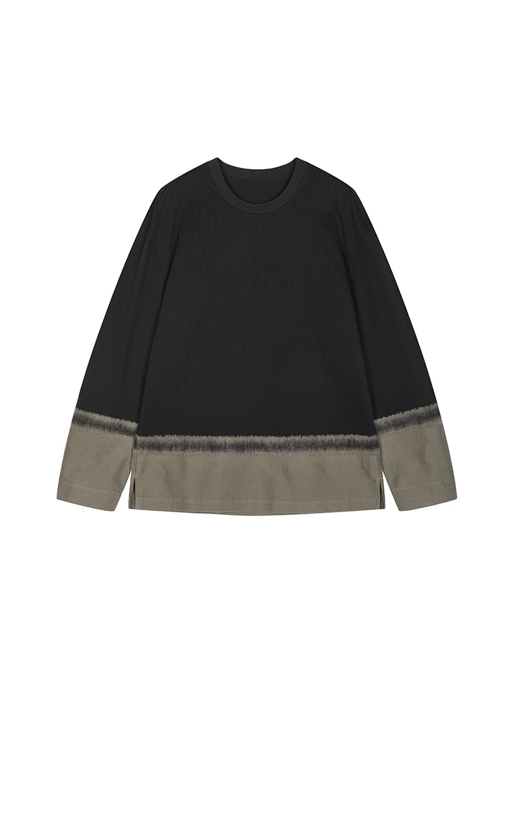 T-Shirt / CROQUIS Needle-Spliced Brushed Cotton Blend T-Shirt