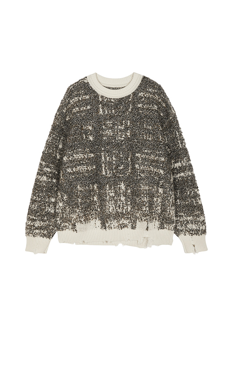 Sweater / CROQUIS Gold-Jacquard Gradient Check Sweater