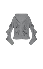 Sweater / JNBY Textured Stretch Longline Hooded Cardigan