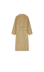 Coat / JNBY Collarless Longline Wool Double-Face Coat