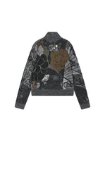 Sweater / JNBY Oriental Screen Motif Wool Blend Cardigan