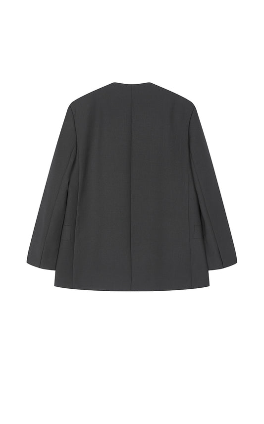 Blazer / JNBY Oversized Wool-Blend Collarless Blazer