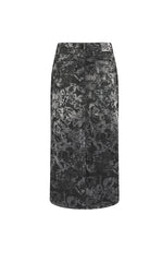 Skirt / JNBY A-Line Oriental Flocked Pattern Midi skirt
