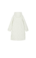 Down Coat / JNBY Wavy Quilted Long Hooded Down Coat