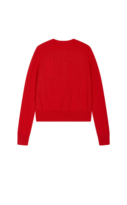 Sweater / JNBY Crew Neck Wool-Cashmere Short Cardigan