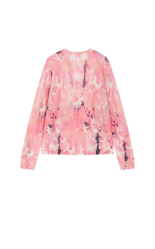 Sweater / JNBY T-Shape Floral Print Mohair Blend Pullover