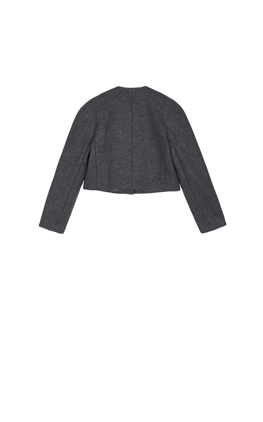 Coat / JNBY Rounded Shoulder Cropped Double-Face Coat