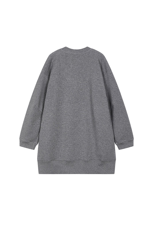 Dress / JNBY V-neck Long-Sleeve Cotton-Blend Dress