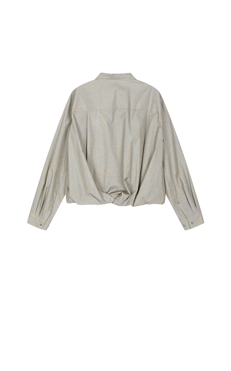 Shirt / JNBY Floral Print Cotton Long Sleeve Shirt