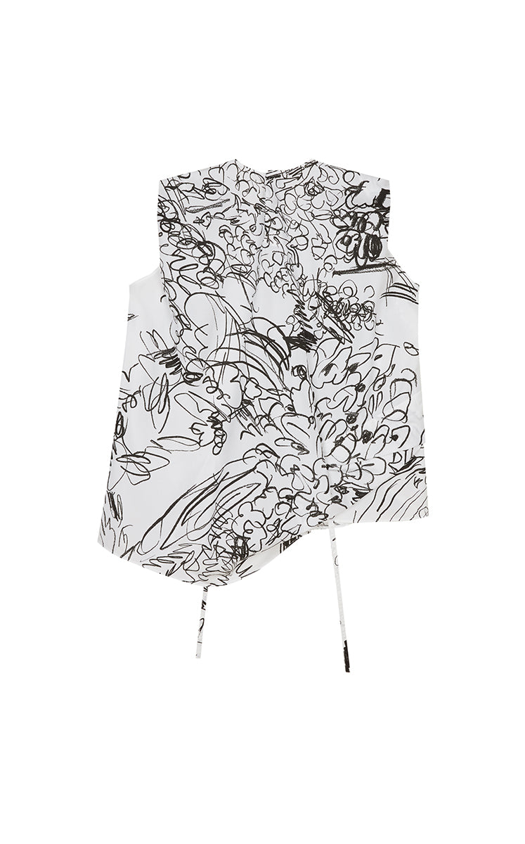 Top / JNBY Printed Cotton Sleeveless Structured Top