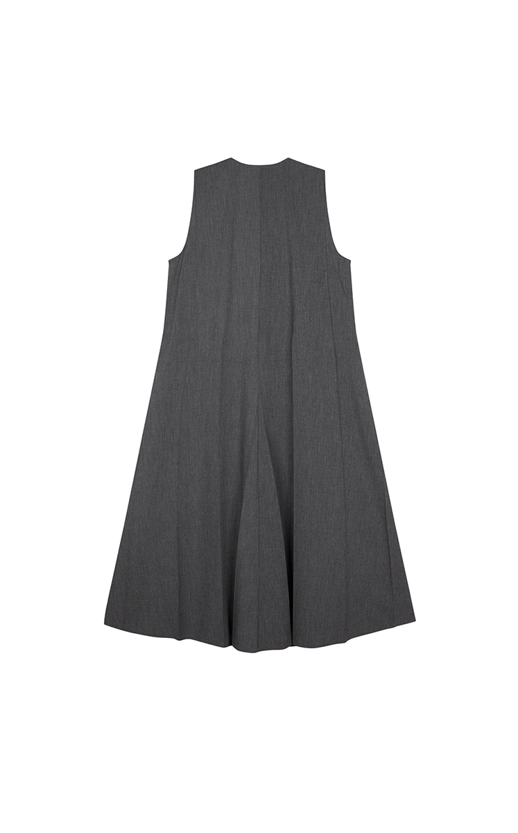 Dress / JNBY V-Neck Pleated Maxi Dress