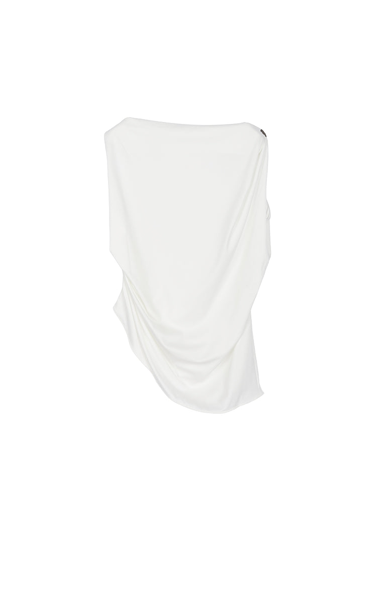 T-Shirt / JNBY Silk-Blend Draped Sleeveless T-Shirt
