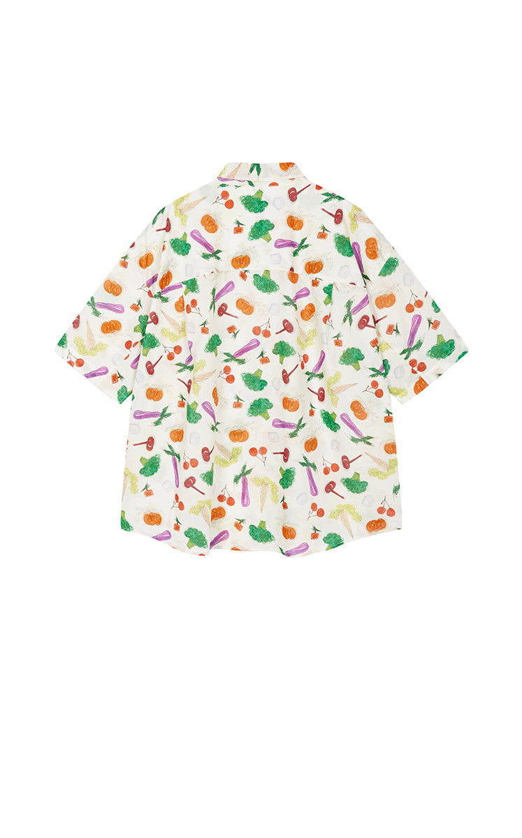 Shirt / JNBY Printed Cotton Short Sleeve Shirt