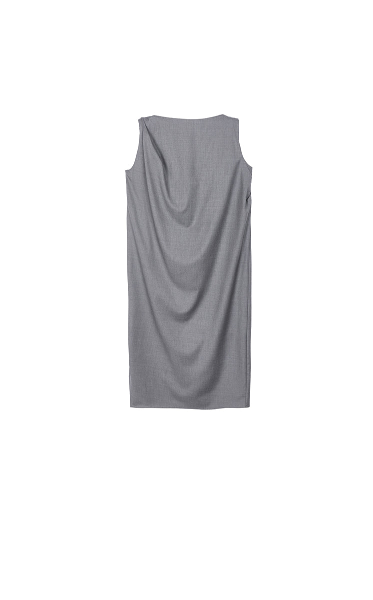 Dress / JNBY Wool Silk Draped Sleeveless Dress