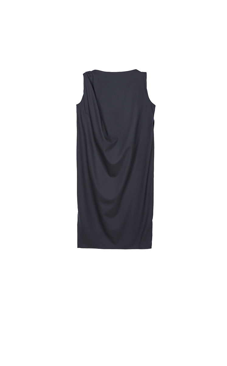 Dress / JNBY Wool Silk Draped Sleeveless Dress